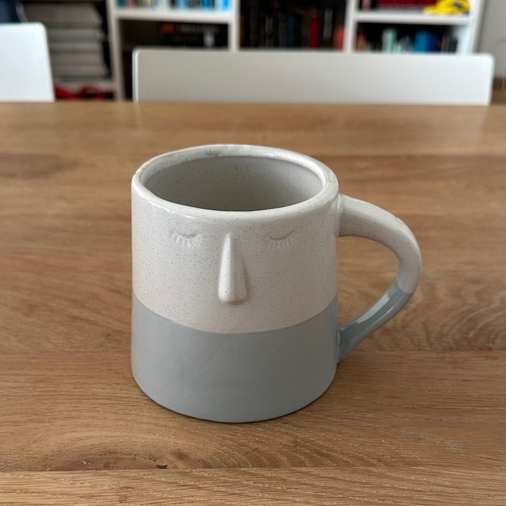 Blue and Grey Face Mug